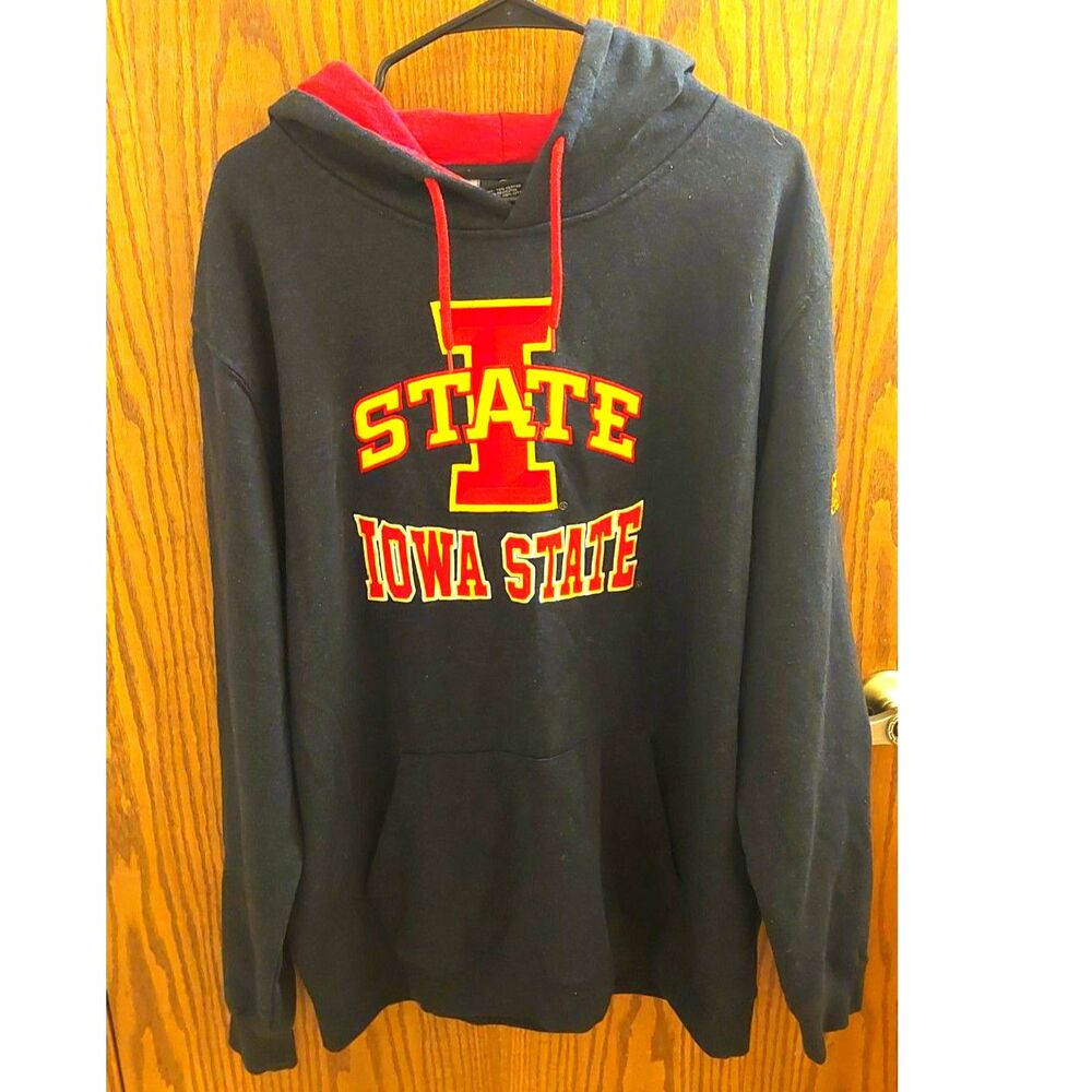 Colosseum Iowa State Cyclones Pullover Hoodie Mens XL Black Red Contrast Hood